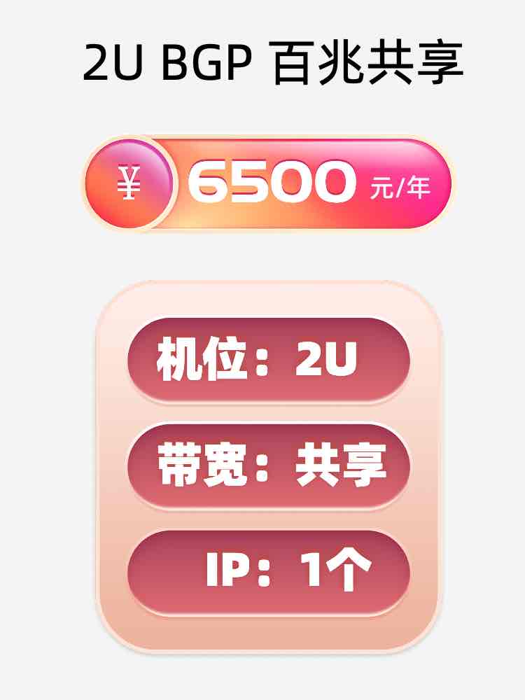 杭州2U百兆共享服务器托管