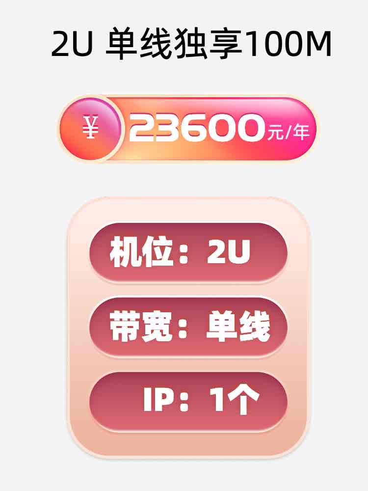 杭州2U独享100M服务器托管